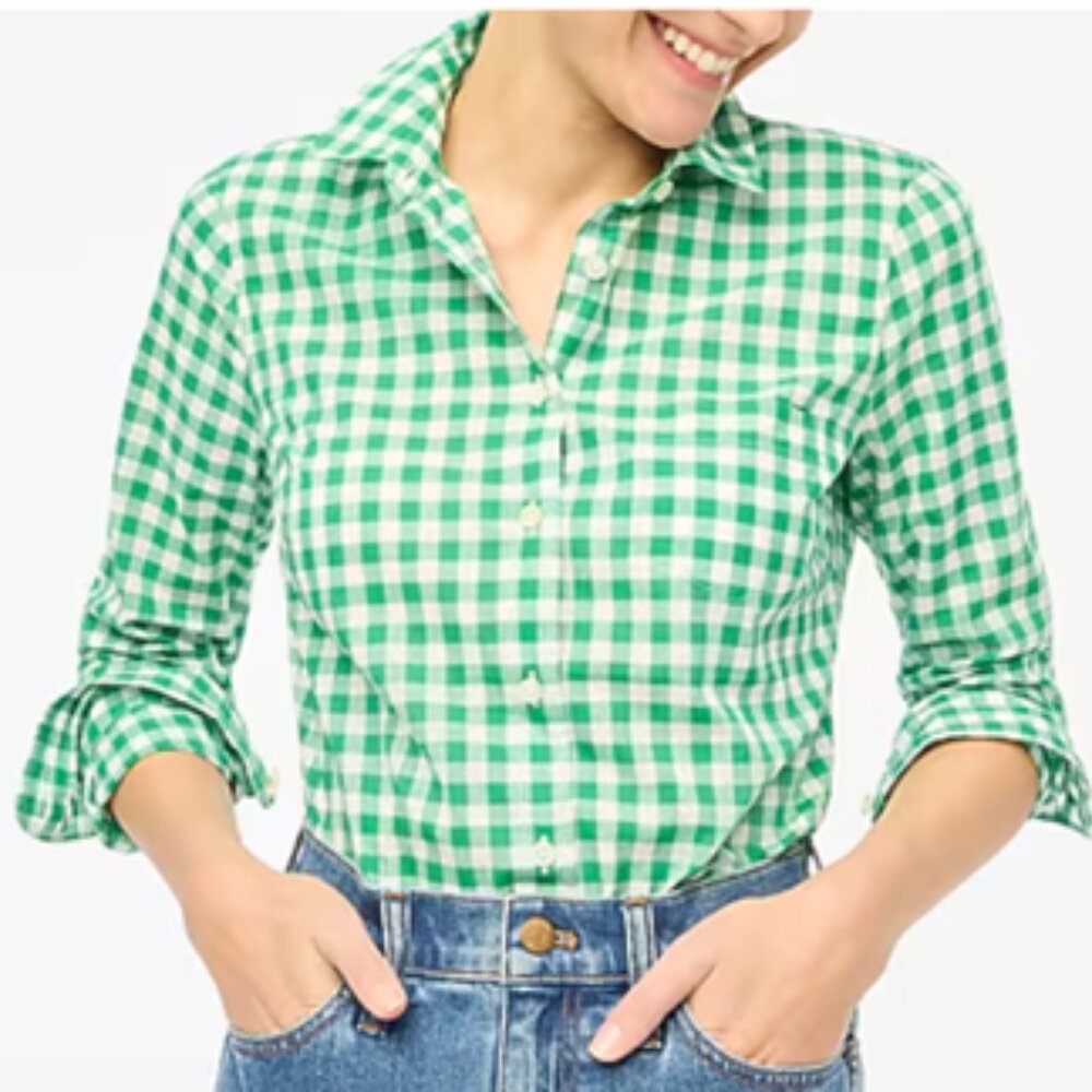 Petite Gingham Button Down